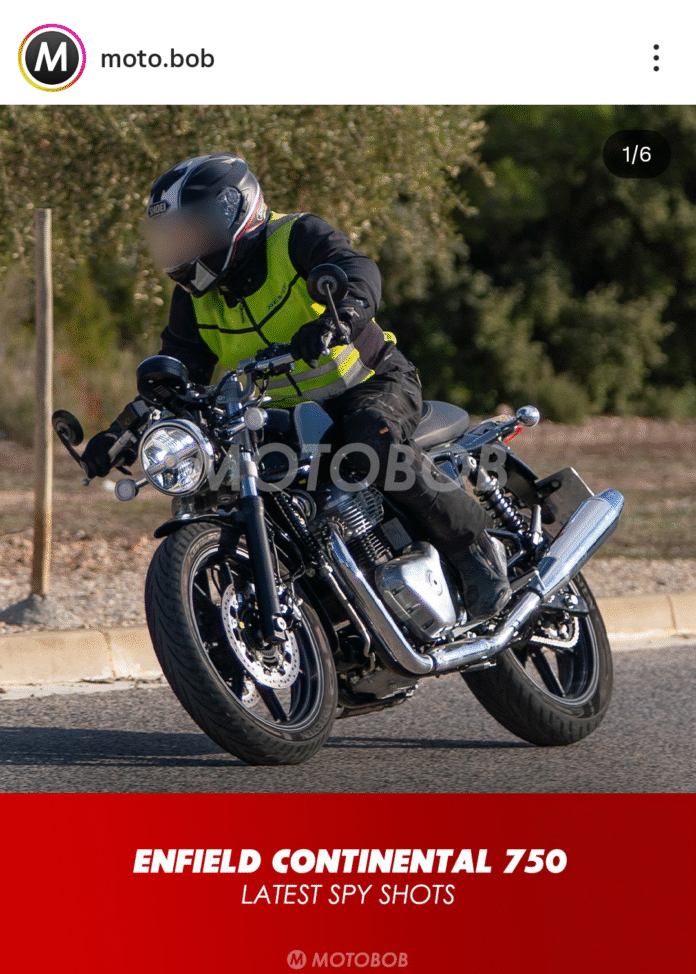 royal enfield continental gg 750 flagrada em testes