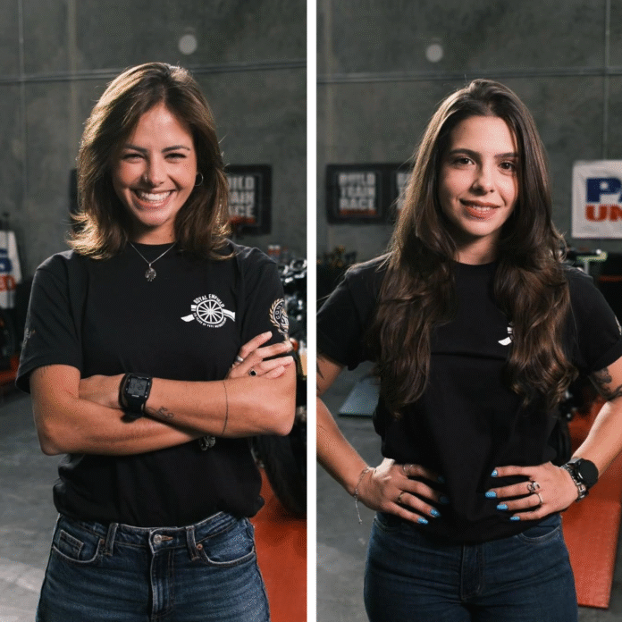 juliana chile e sany max são as mais novas representantes brasileiras no programa Buid. Train. Race. da Royal Enfield Brasil